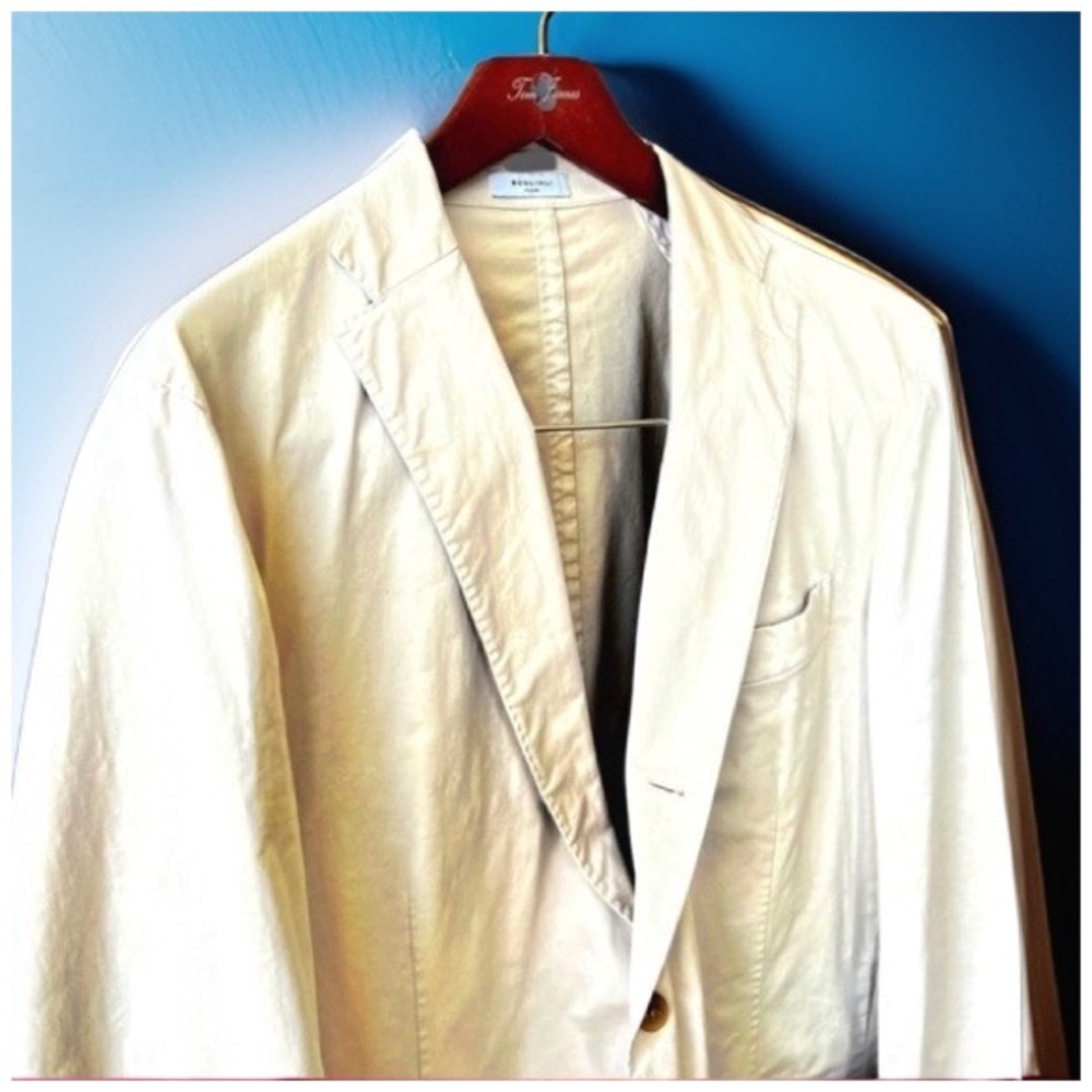 Boglioli Two-Button Deconstructed Sports Coat. Beige. XL - Picture 5 of 10